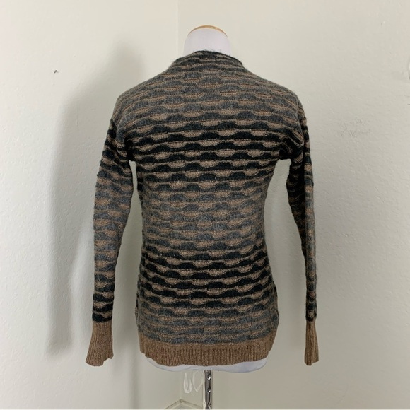 Jones New York Wool Mohair Blend wavy Stripe Ombré Cardigan Sweater Size Small - Picture 9 of 15